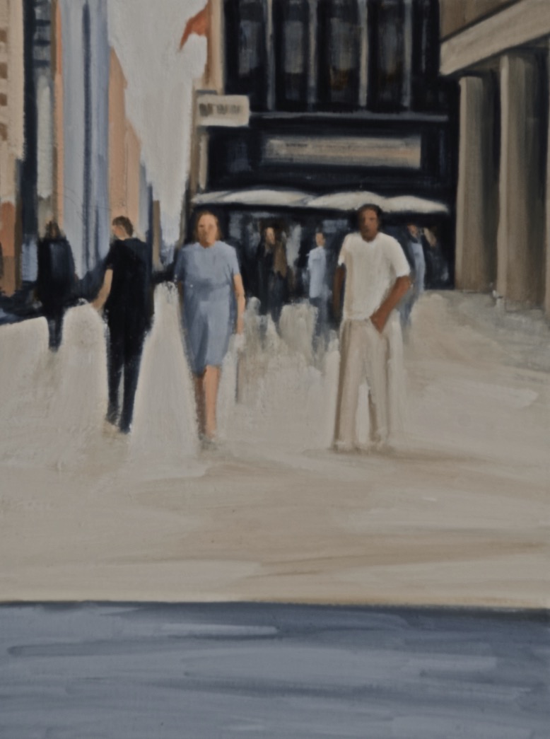 Passing Figures, large Katherine Weiss, "Passing Figures", oil on canvas, 18 x 14 inches