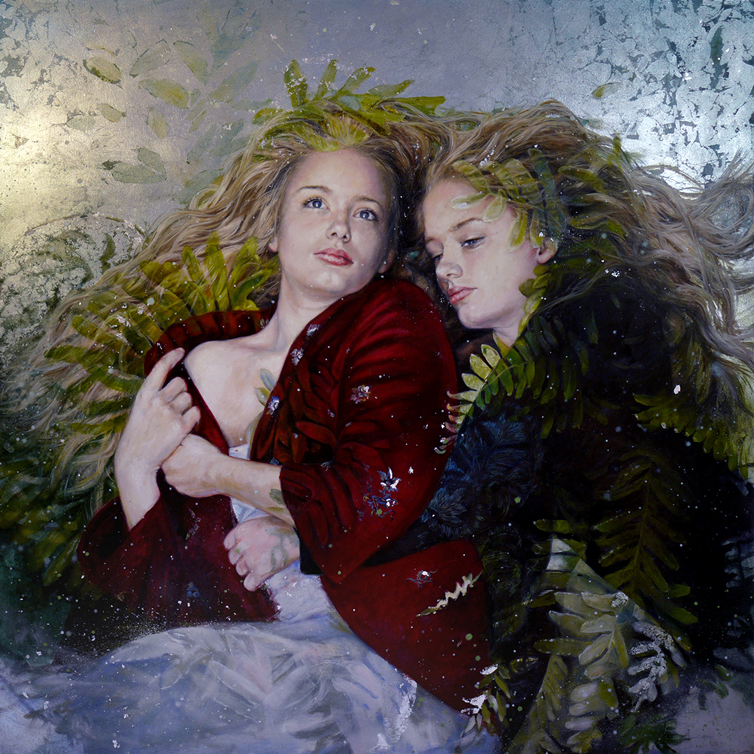 Stratton_TerreVerte_36x36 June Stratton, "Terre Verte" Oil and Silver Leaf, 36 x 36