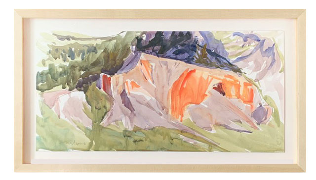 Terri M. Wells “Big Horn Movement I”
11” x 22” watercolor and ink                     